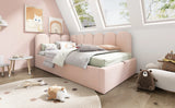 Pink Velvet Upholstered Twin Storage Daybed With Metal Frame - Omega Lifestyles