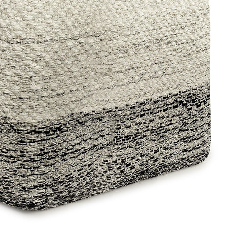 Square Woven Indoor Outdoor White Fabric Pouf Seat - Omega Lifestyles
