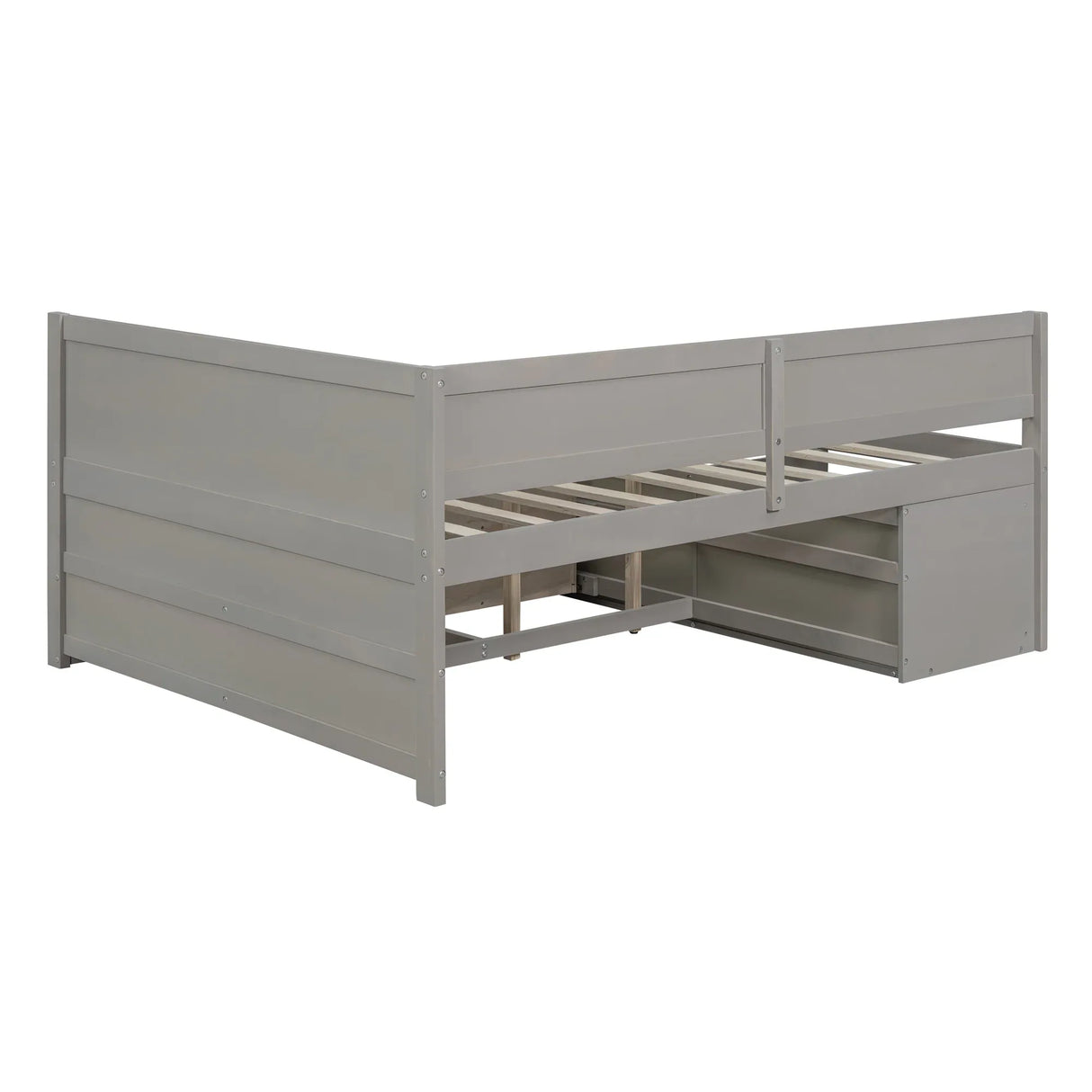 Full Solid Wood Full Size Daybed With Drawers And Shelves - Omega Lifestyles