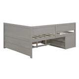 Full Solid Wood Full Size Daybed With Drawers And Shelves - Omega Lifestyles