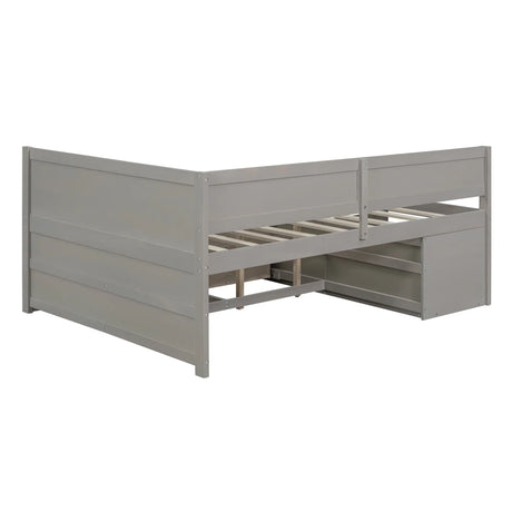 Full Solid Wood Full Size Daybed With Drawers And Shelves - Omega Lifestyles