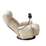 Adjustable Beige Soft Plush Rotating Lounge Chair - Omega Lifestyles