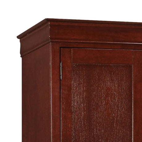 Cherry Wood Traditional Double Door Armoire Storage Cabinet - Omega Lifestyles
