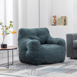 Soft Teddy Fabric Tufted Foam Bean Bag Chair Green - Omega Lifestyles