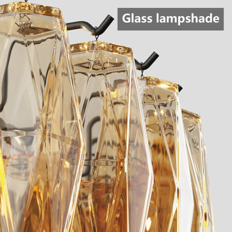 Modern Round 37-Inch Smoke Glass Dimmable Chandelier - Omega Lifestyles