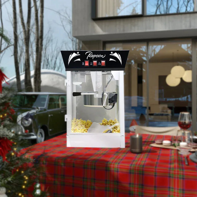 Commercial 12-Ounce Stainless Steel Popcorn Maker With Glass - Omega Lifestyles