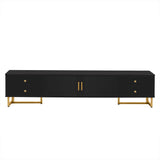 Modern Black MDF TV Stand With Storage Cabinet - Sleep Galleria