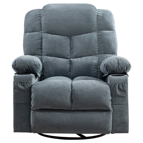Oversized Soft Linen Massage Recliner Chair With Heating - Omega Lifestyles