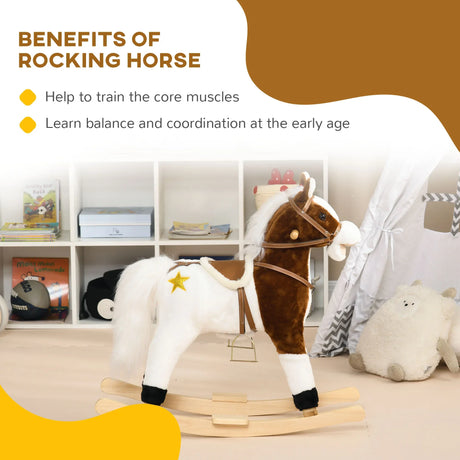 Plush Interactive Sound Toddler Plush Rocking Horse - Omega Lifestyles