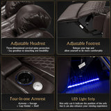 Top-Grain Nappa Leather Power Recliner With RGB Lighting - Omega Lifestyles