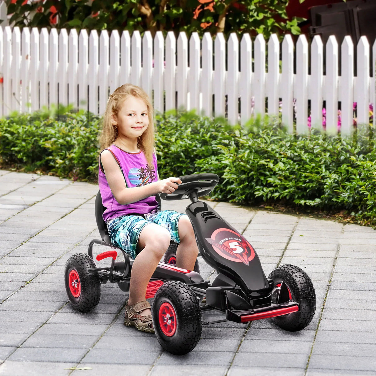 Kids Pedal Go Kart With Ergonomic Seat And Suspension - Omega Lifestyles