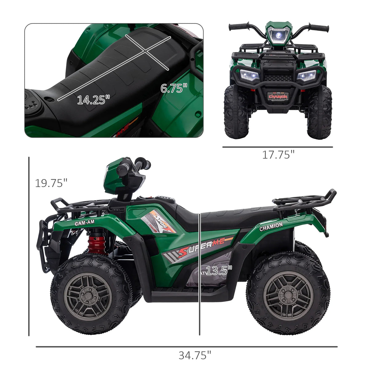 Electric Kids 12V Battery-Operated ATV With AUX USB Ports - Omega Lifestyles