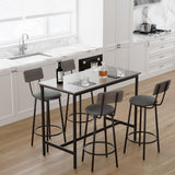 Bar Table Set With 4 PU Upholstered Soft Seat Stools - Omega Lifestyles