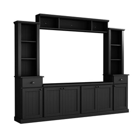 Adjustable Height Black Particle Board TV Stand Console - Omega Lifestyles