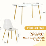 Modern Tempered Glass Dining Table And 6 Gold Chairs Set - Omega Lifestyles