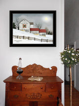 Framed Multicolor Christmas Star Quilt Wall Art - Omega Lifestyles