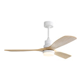 52-Inch Indoor Remote-Controlled Reversible Wood Ceiling Fan