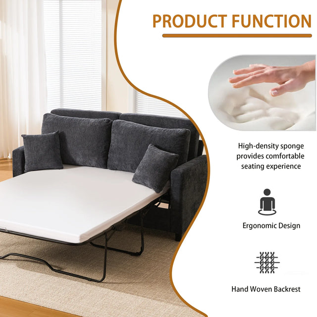 Modern Convertible Sleeper Sofa Bed With Memory Foam Mattress - Omega Lifestyles