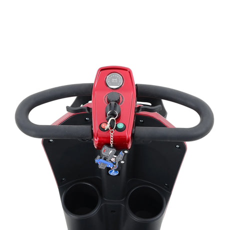 Red Outdoor Compact Metal Mobility Scooter With USB Charger - Omega Lifestyles