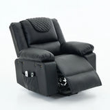 Medium-Firm Remote-Controlled Heating Massage Recliner PU Leather - Omega Lifestyles