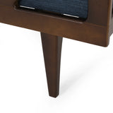 Chic Navy Blue Fabric Button-Tufted Chaise Lounge - Omega Lifestyles