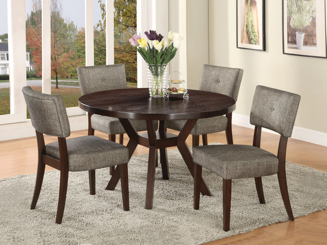 5-Piece Fabric Dining Room Table And Chair Set - Omega Lifestyles