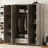 Contemporary 4-Door Bedroom Wardrobe With Drawer
