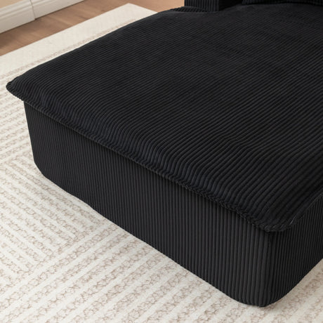 Corduroy Foam Right Armrest Chaise Lounge Chair - Omega Lifestyles