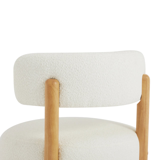 Modern Farmhouse Beige Bouclé Upholstered Accent Chair - Omega Lifestyles