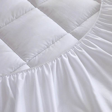 360gsm Quilted Thin Mattress Pad with Bed Skirt Protector Cover - Sleep Galleria