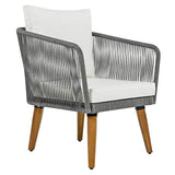 4-Piece Mid-Century Modern Woven Rope Patio Furniture Set - Omega Lifestyles