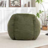 Faux Fur Comfy Bean Bag Chair With Back Support Green - Omega Lifestyles