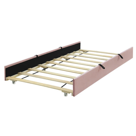 Twin Velvet Upholstered Platform Bed With Twin Trundle - Omega Lifestyles