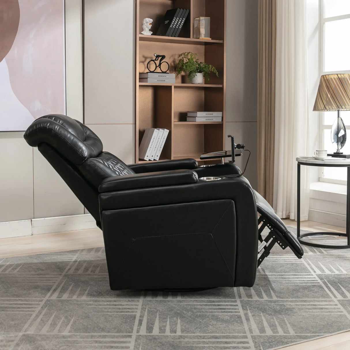 Power Reclining PU Leather Home Theater Recliner Chair - Omega Lifestyles