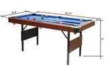 5.5-Foot Foldable Blue Velvet Cloth Billiard Table - Omega Lifestyles