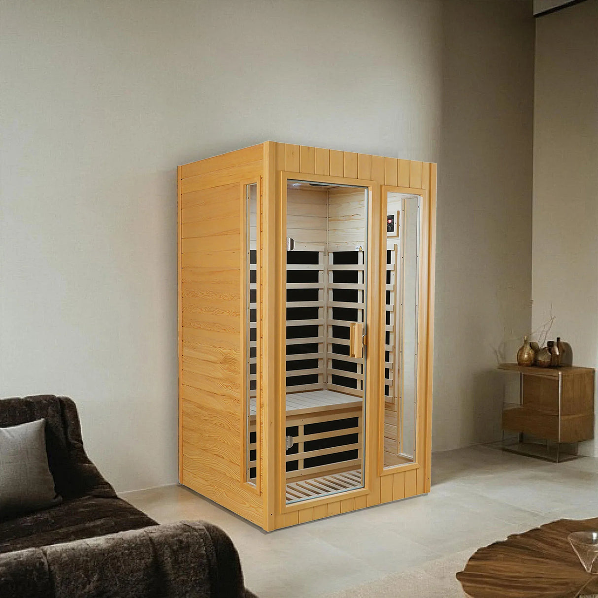 Two-Person Hemlock Far Infrared Indoor Sauna Room - Omega Lifestyles