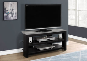 Contemporary 42-Inch Black Grey Particle Board TV Stand - Omega Lifestyles