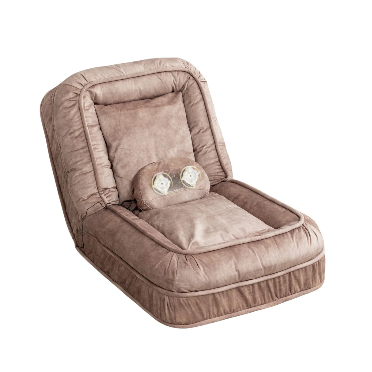 Adjustable Velvet Upholstered Massage Floor Sofa With Pillow - Omega Lifestyles