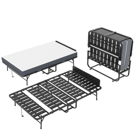 Twin Medium 5-Inch Memory Foam Folding Bed Frame - Omega Lifestyles