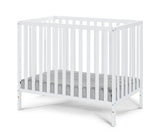 3-in-1 Convertible White Solid Wood Mini Crib With Mattress Pad - Omega Lifestyles