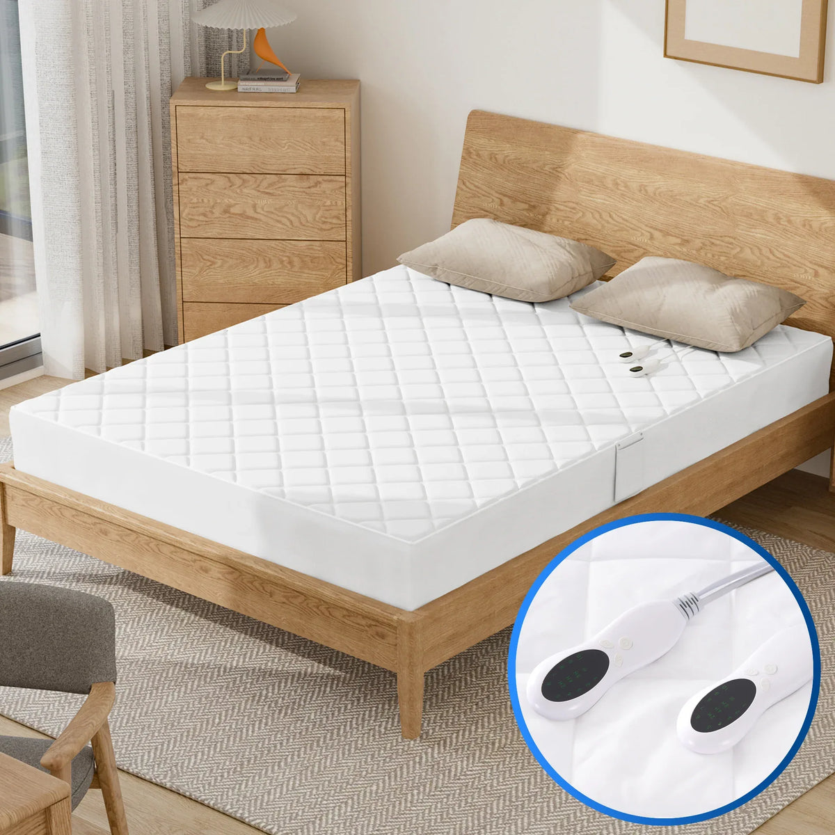 Queen Heated Electric Polyester Mattress Pad With Timer - Omega Lifestyles