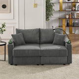 Modern Corduroy Armless Loveseat Sofa Chair - Omega Lifestyles