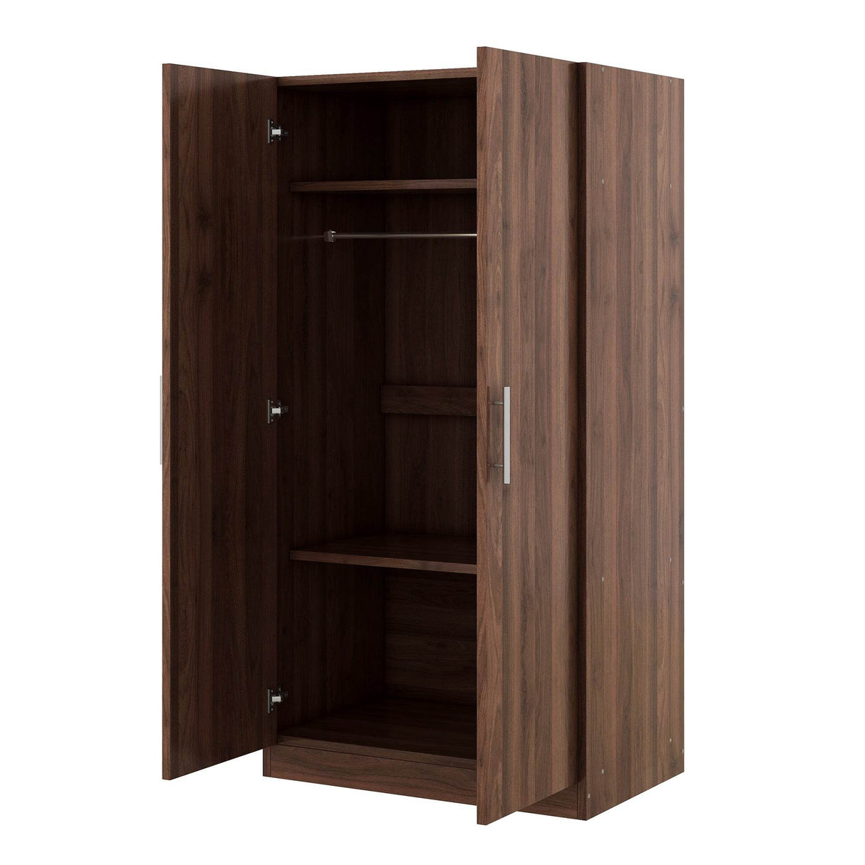 2-Door Solid Wood Wardrobe Armoire With Shelves - Omega Lifestyles