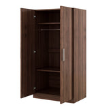 2-Door Solid Wood Wardrobe Armoire With Shelves - Omega Lifestyles