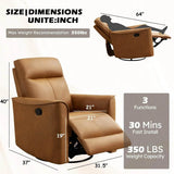 Manual Swivel Recliner Chair with Padded Support - Omega Lifestyles