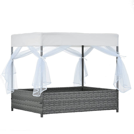Elevated Covered PE Wicker Pet Patio Bed - Sleep Galleria