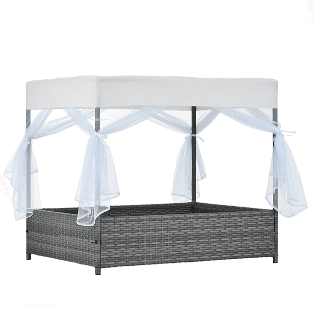 Elevated Covered PE Wicker Pet Patio Bed - Omega Lifestyles