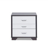 Contemporary White And Black MDF Accent Nightstand - Omega Lifestyles