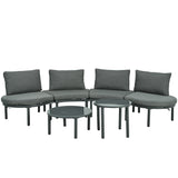 6-Piece Modular Outdoor Sectional Sofa Set With Cushions