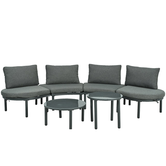 6-Piece Modular Outdoor Sectional Sofa Set With Cushions